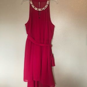 High low dress with gold